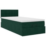 vidaXL Cadre de lit ottoman avec matelas vert foncé 90x190 cm velours