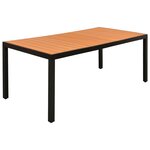 vidaXL Ensemble à manger de jardin 7 Pièces noir et marron