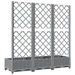vidaXL Jardinière avec treillis Gris clair 120x40x121 5 cm PP