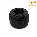 Bobine, rouleau de tendeur élastique - 25 mètres x 6 mm - Noir