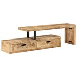 vidaXL Meuble TV bois massif de manguier
