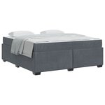 vidaXL Cadre de lit avec matelas Gris foncé 180 x 200 cm tissu