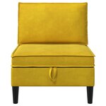 vidaXL Canapé moyen avec rangement Jaune Velours
