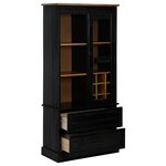 vidaXL Armoire à vin HALDEN casiers à vin porte coulissante noir pin