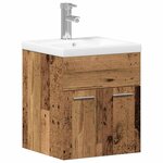 vidaXL Ensemble de mobilier de salle de bain 3 Pièces Bois Ancien