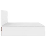 vidaXL Cadre de lit ottoman et matelas blanc pur 160x200 cm similicuir