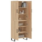 vidaXL Buffet haut Chêne sonoma 69 5x34x180 cm Bois d'ingénierie