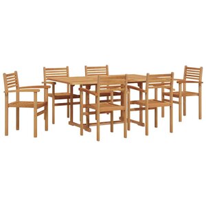vidaXL Ensemble de salle à manger pour jardin 7 Pièces Naturel