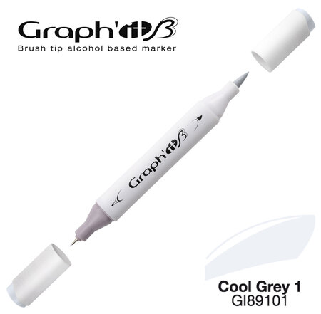 Marqueur manga à l'alcool Graph'it Brush 9101 Cool Grey 1