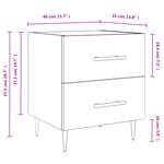 vidaXL Tables de chevet 2Pièces gris béton 40x35x47 5cm bois d’ingénierie