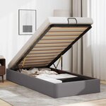 vidaXL Cadre de lit ottoman sans matelas gris 90x200 cm similicuir