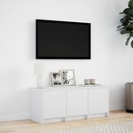 vidaXL Meuble TV avec LED blanc 97x34x40 cm bois d'ingénierie