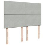vidaXL Sommier à lattes de lit et matelas Gris clair 140x190cm Velours