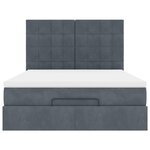 vidaXL Cadre de lit ottoman avec matelas gris foncé 140x190 cm velours