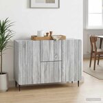 vidaXL Buffet Sonoma gris 89 x 34 5 x 62 cm Bois d'ingénierie