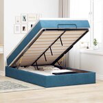 vidaXL Cadre de lit ottoman avec matelas bleu foncé 120x200 cm velours