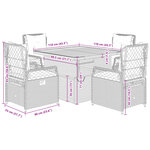 vidaXL Ensemble à manger de jardin avec coussins 5Pièces Beige poly rotin