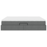 vidaXL Lit avec rangement et matelas Gris foncé 200 x 200 cm Polyester