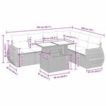 vidaXL Salon de jardin avec coussins 7 Pièces beige résine tressée