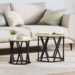 vidaXL Table d'appoint 2 Pièces Chêne sonoma 50 x 50 x 40 cm
