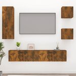 vidaXL Ensemble de meubles TV 5 Pièces Chêne fumé Bois d'ingénierie