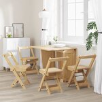 vidaXL Chaises à manger pliables lot de 4 Corona bois massif de pin