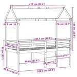 vidaXL Lit haut sans matelas cire marron 80x200 cm bois de pin massif
