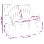 vidaXL Sofa 2 places Bordeaux 115 x 61 x 87 cm Velours