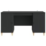 vidaXL Bureau avec étagère Noir 142 5 x 50 x 75 cm Bois d'ingénierie