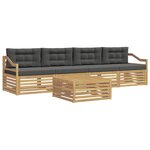 vidaXL Ensemble de canapés d'extérieur 5 pc Blanc et anthracite