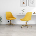 vidaXL Chaises pivotantes à manger lot de 2 Jaune Velours