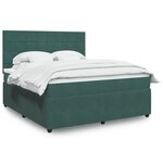 vidaXL Sommier à lattes de lit et matelas Vert foncé 180x200cm Velours