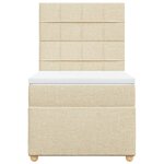vidaXL Sommier à lattes de lit avec matelas Crème 100x200 cm Tissu
