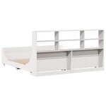vidaXL Lit bibliothèque sans matelas blanc 200x200 cm bois massif