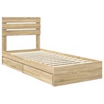 vidaXL Lit de Rangement Chêne Sonoma 75 x 190 cm Bois d'ingénierie