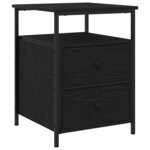 vidaXL Cabinet de chevet avec tiroir 2 Pièces Chêne noir 44 x 45 x 60 cm