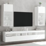 vidaXL Meubles TV avec lumières LED 2 Pièces blanc 40 5x30x90 cm