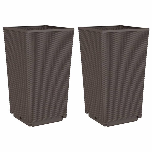 vidaXL Jardinières 2 Pièces marron 32 5x32 5x57 cm polypropylène