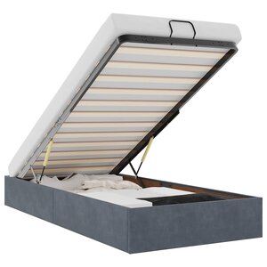 vidaXL Cadre de lit ottoman sans matelas gris foncé 90x190 cm velours