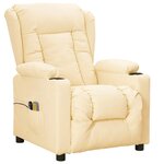 vidaXL Fauteuil de massage électrique Crème Similicuir