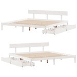 vidaXL Cadre de lit sans matelas blanc 200x200 cm bois massif de pin