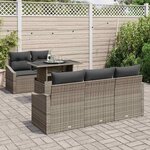 vidaXL Ensemble de canapé de jardin 6 Pièces Gris Poly rotin