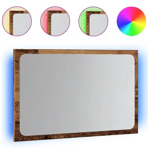vidaXL Miroir de salle de bain avec lumière LED vieux bois 60x8 5x38cm