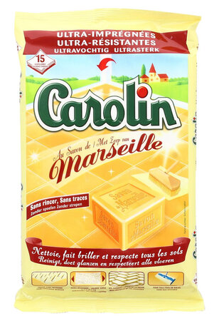 Carolin Sols Au Savon De Marseille x15 Lingettes Ultra-Imprégnées (lot de 4 soit 60 lingettes)