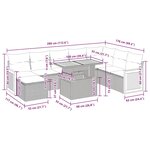 vidaXL Salon de jardin avec coussins 9 Pièces noir résine tressée acacia