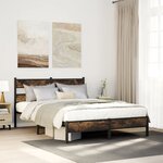 vidaXL Cadre de lit sans matelas chêne fumé 90x200cm bois d'ingénierie