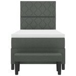 vidaXL Lit à ressorts avec matelas Gris foncé 100 x 200 cm tissu