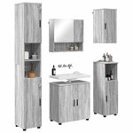 vidaXL Ensemble de mobilier de salle de bain 5 Pièces Gris Sonoma