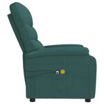 vidaXL Fauteuil électrique de massage Vert foncé Tissu