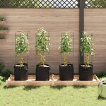 vidaXL Cages à tomates avec sacs à plantes 4 Pièces 116 cm acier et PP